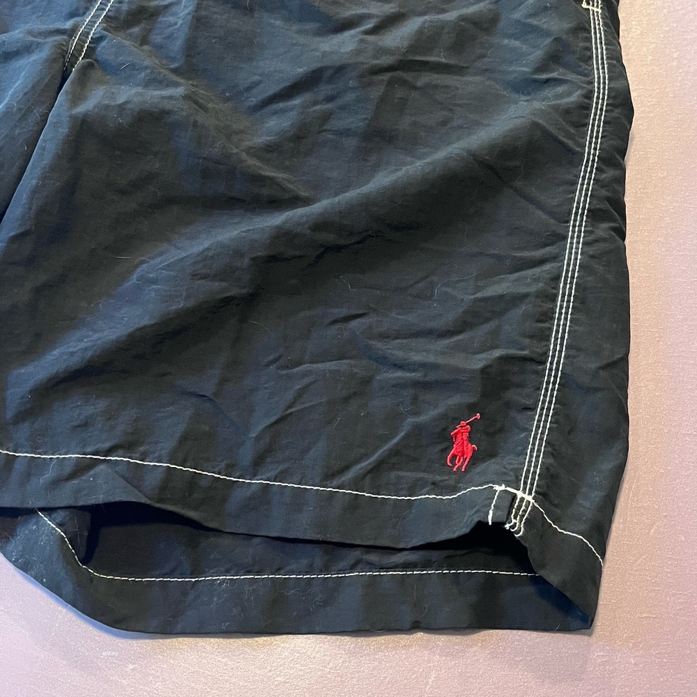 Polo Ralph Lauren Board Shorts Swim Trunks Men's XL Black Lined Pockets Pony - Picture 2 of 6